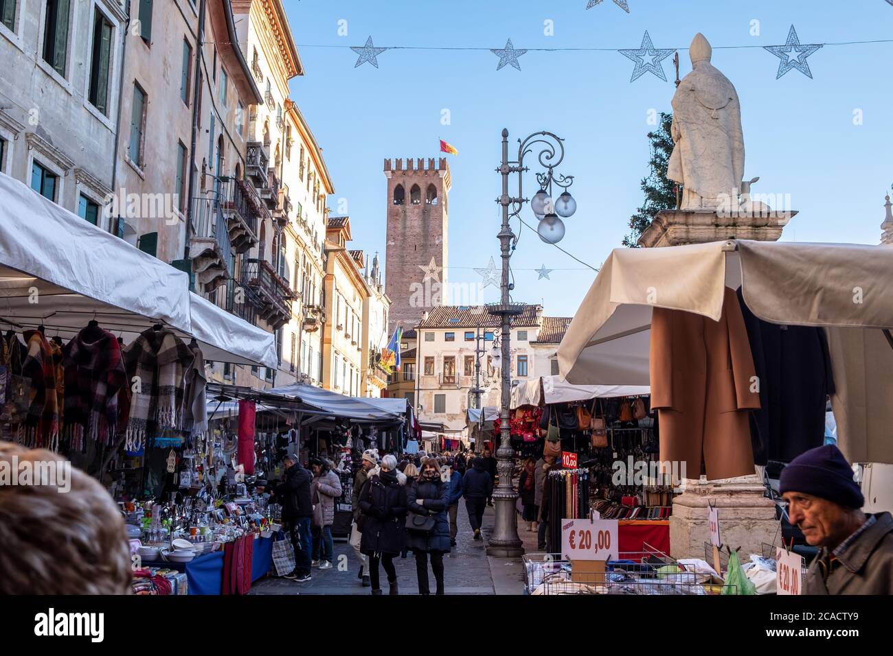 Christmas Market, Bassano del Grappa, Italy, December 2019 Stock Photo