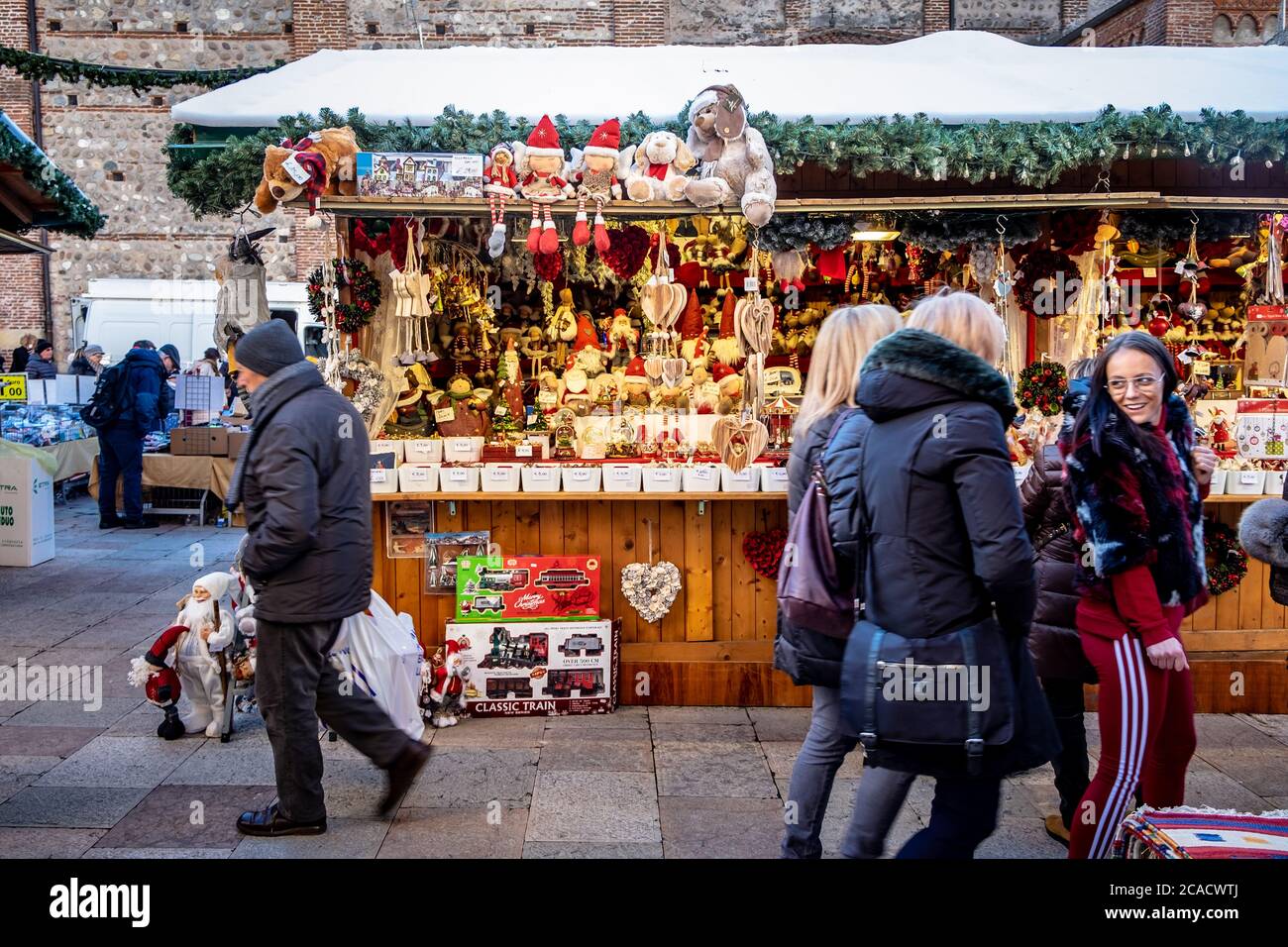 Christmas Market, Bassano del Grappa, Italy, December 2019 Stock Photo