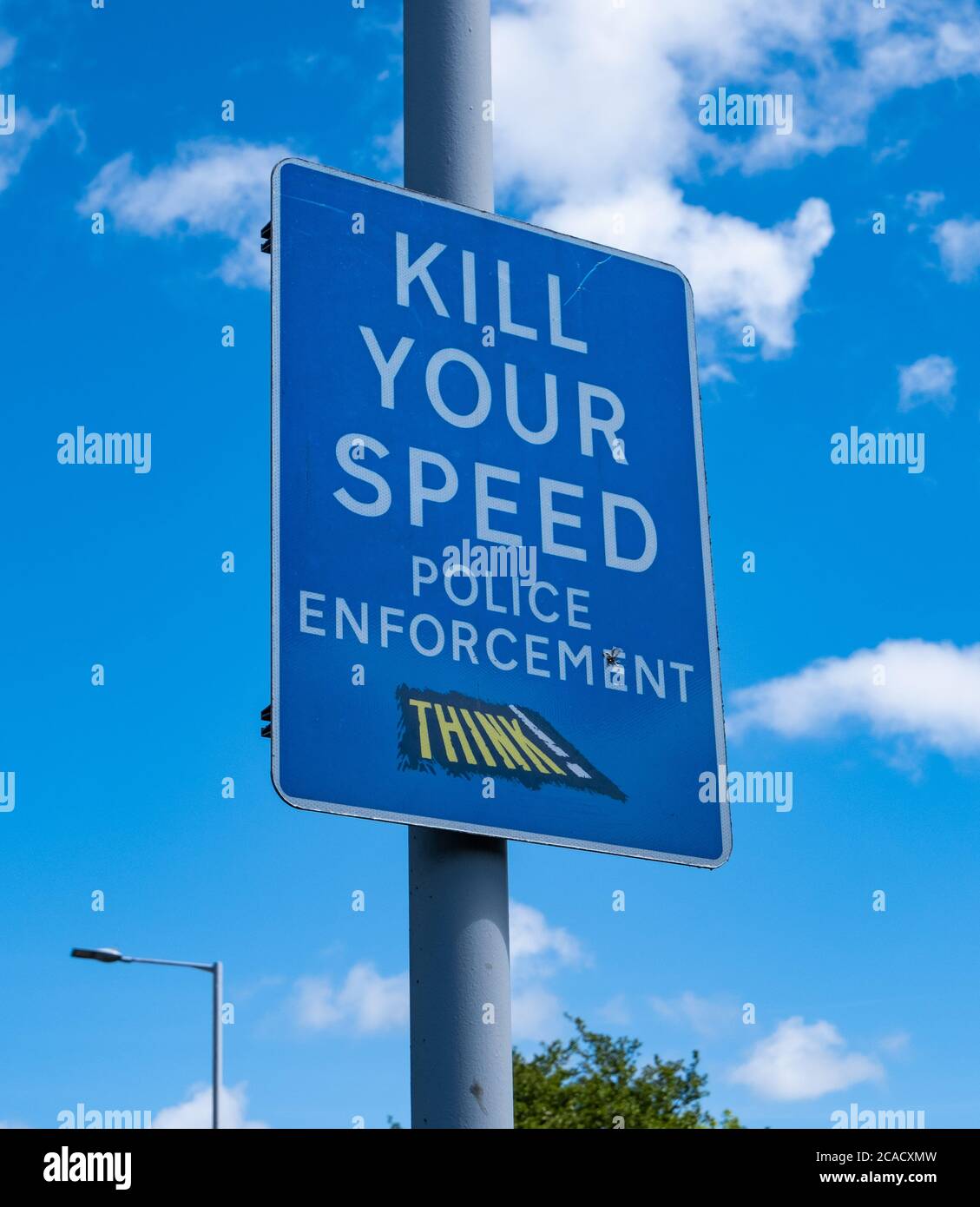 Roadside Kill Your Speed reminder sign in Upton Wirral May 2020 Stock Photo