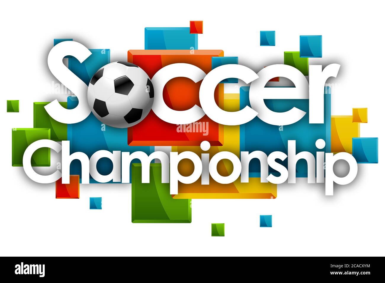 Soccer Championship word in colored rectangles background Stock Photo