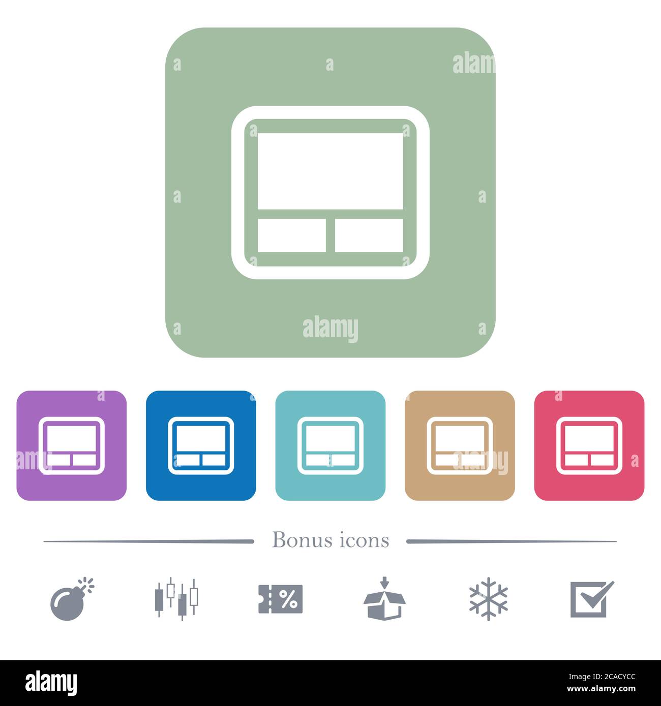 Laptop touchpad white flat icons on color rounded square backgrounds. 6 ...