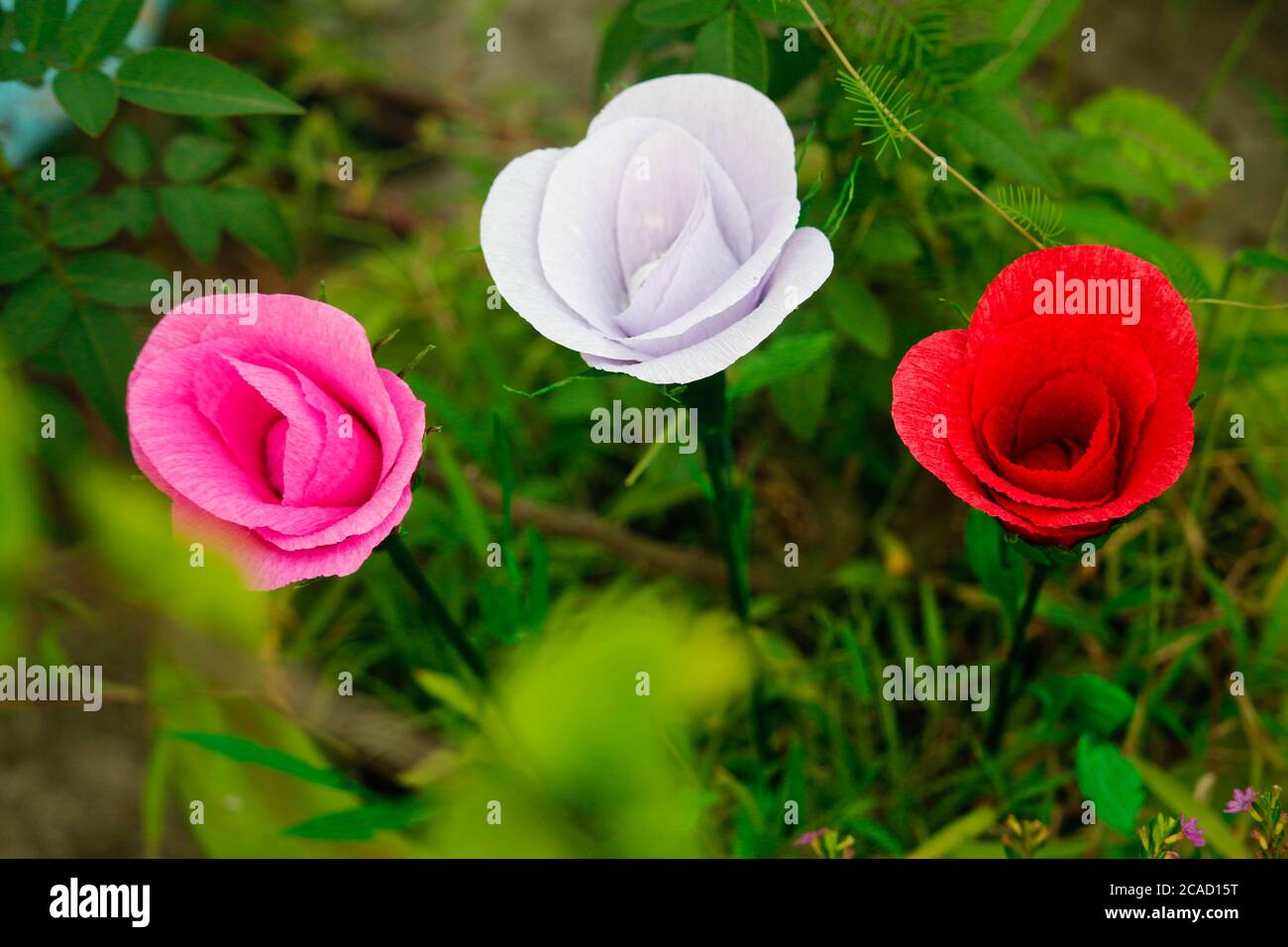 Colorful homemade origami paper flower, DIY floral paper craft, flower paper  style, DIY home decoration Stock Photo - Alamy