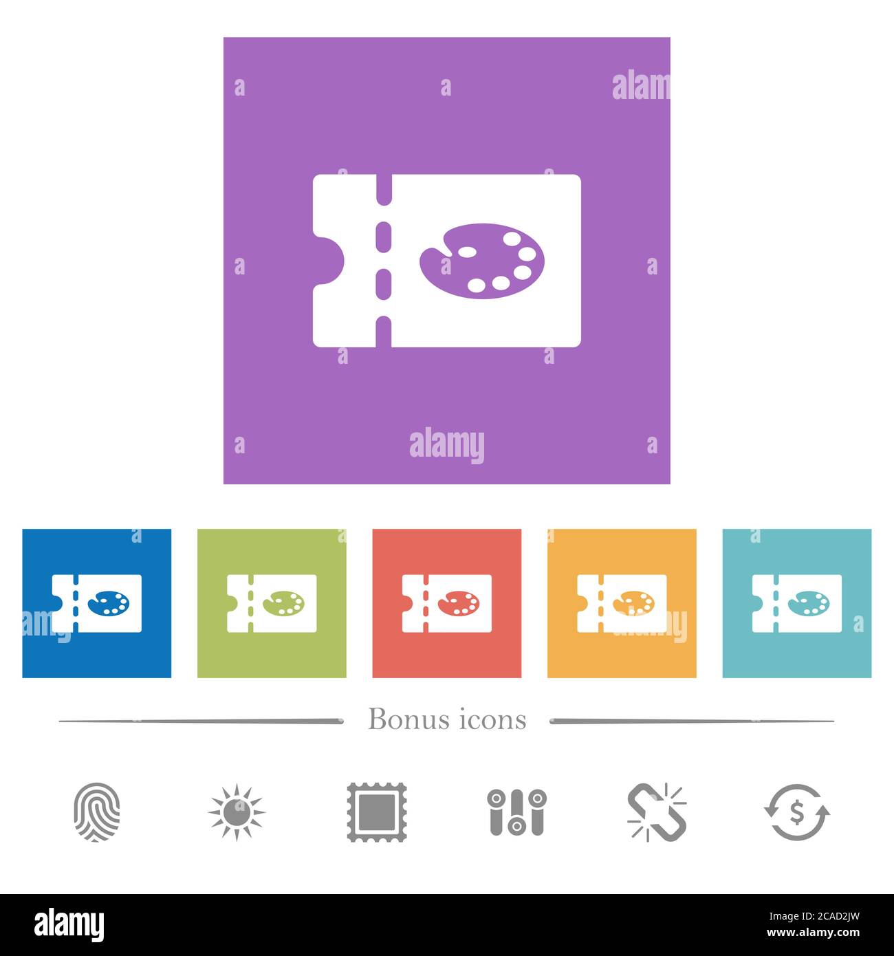 Paint shop discount coupon flat white icons in square backgrounds. 6