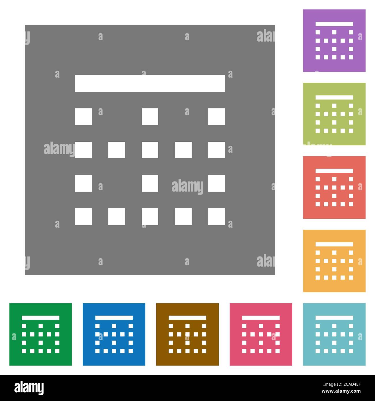 Top border flat icons on simple color square backgrounds Stock Vector ...