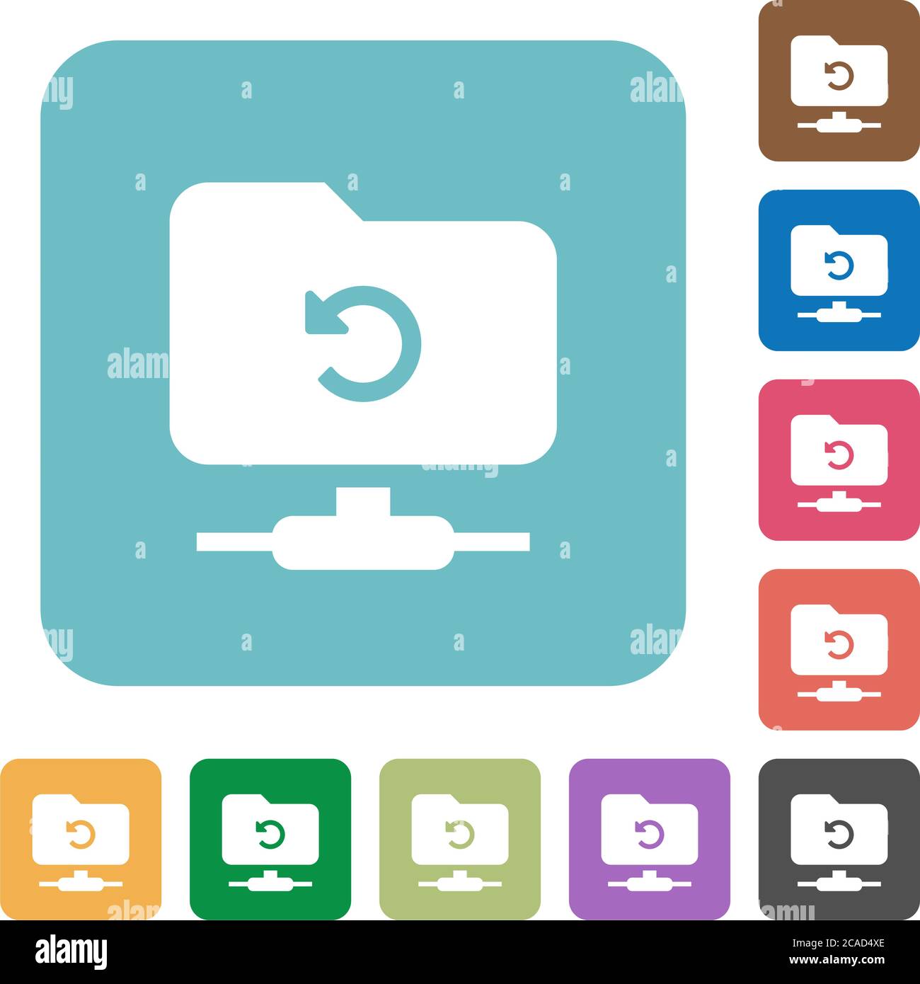 FTP undo white flat icons on color rounded square backgrounds Stock Vector