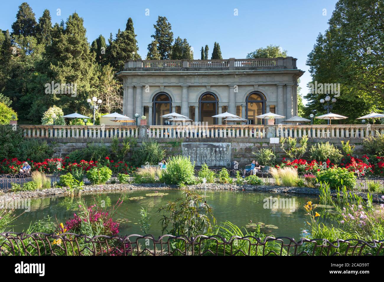 La Loggia restaurant and garden at Piazzale Michelangelo Florence Stock Photo