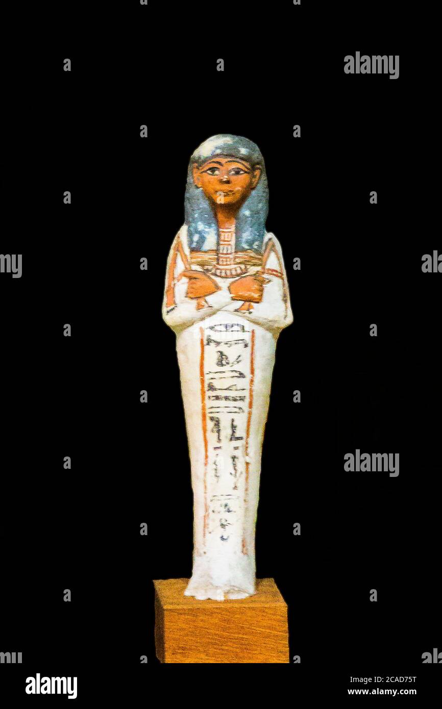 Egypt, Cairo, Egyptian Museum, from the tomb of Sennedjem, Deir el Medina : Ushebti of Sennedjem. Stock Photo