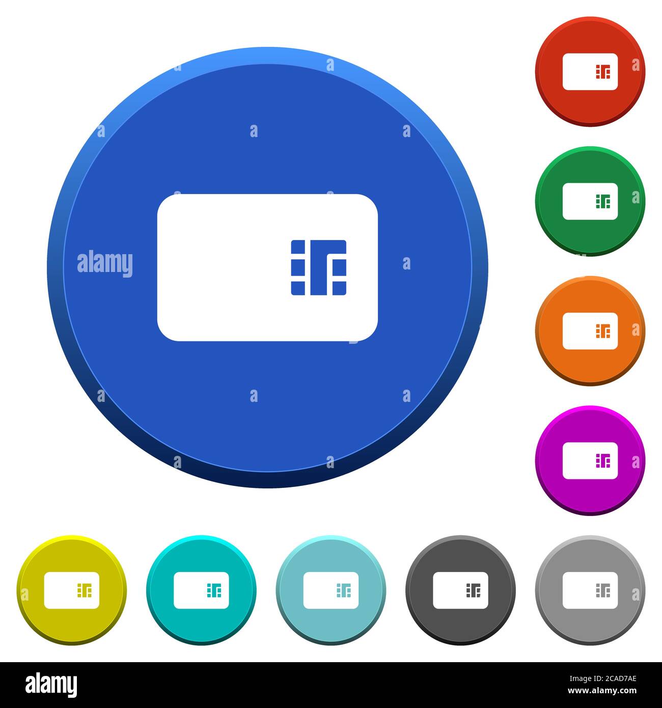 Chip card round color beveled buttons with smooth surfaces and flat ...