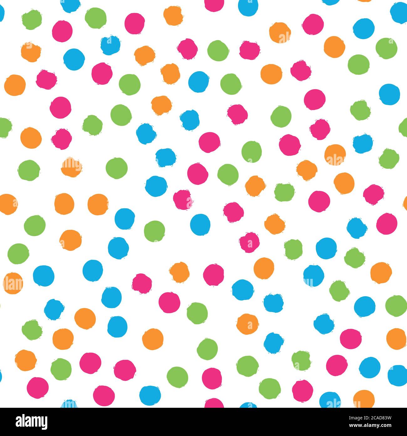 Scattered colorful brush dots. Seamless background pattern. Abstract vector wallpaper. Stock Vector