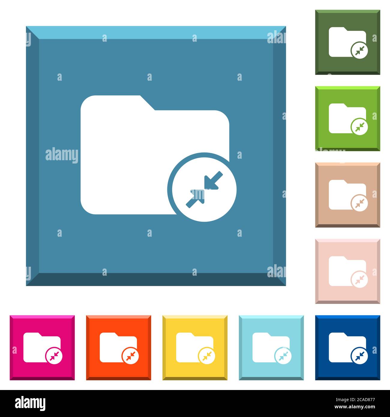 Compress directory white icons on edged square buttons in various ...