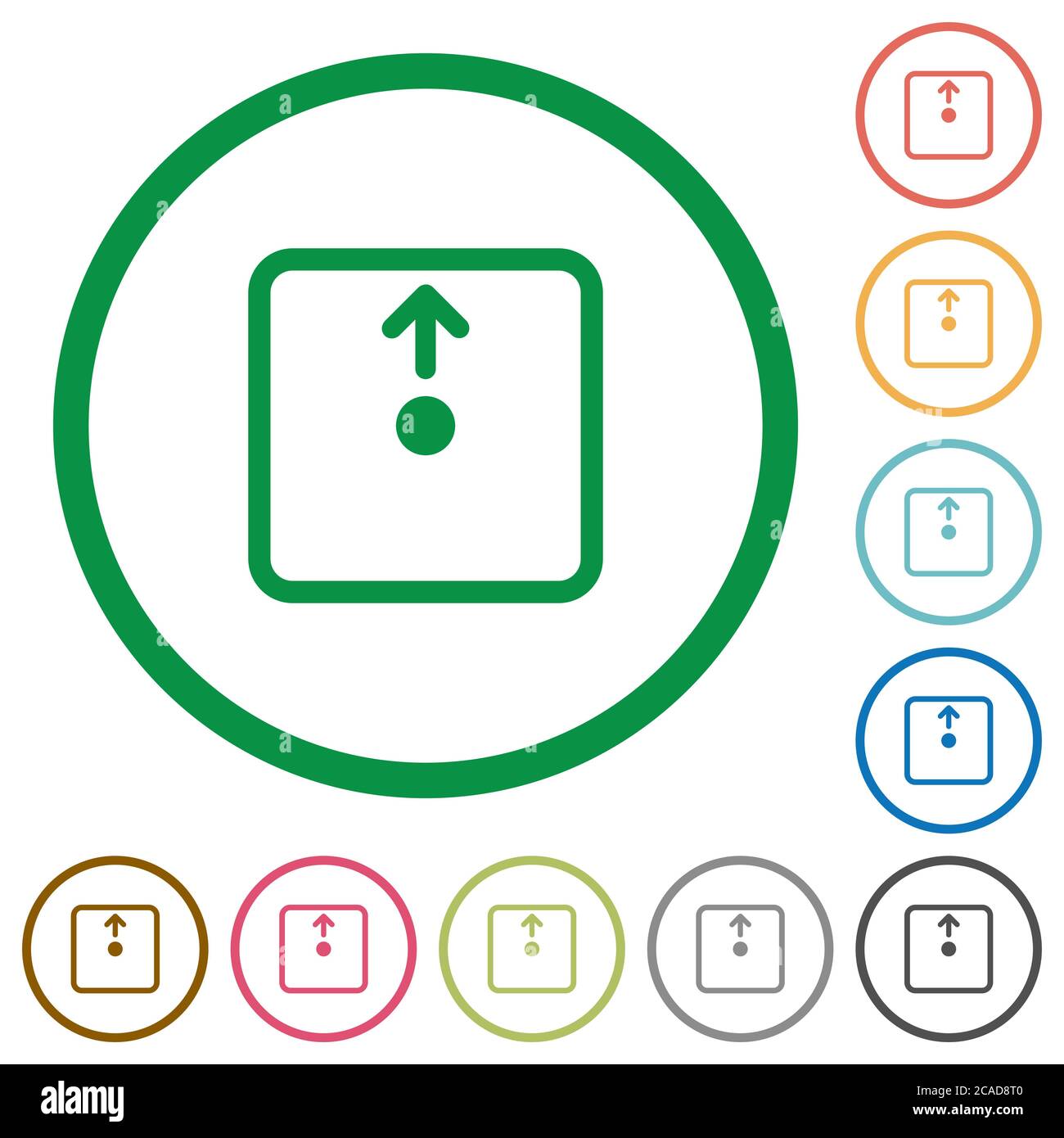 Move object up flat color icons in round outlines on white background ...