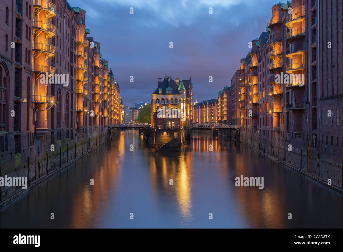 Hamburg - View to the moated castle, which is the most famous landmark ...