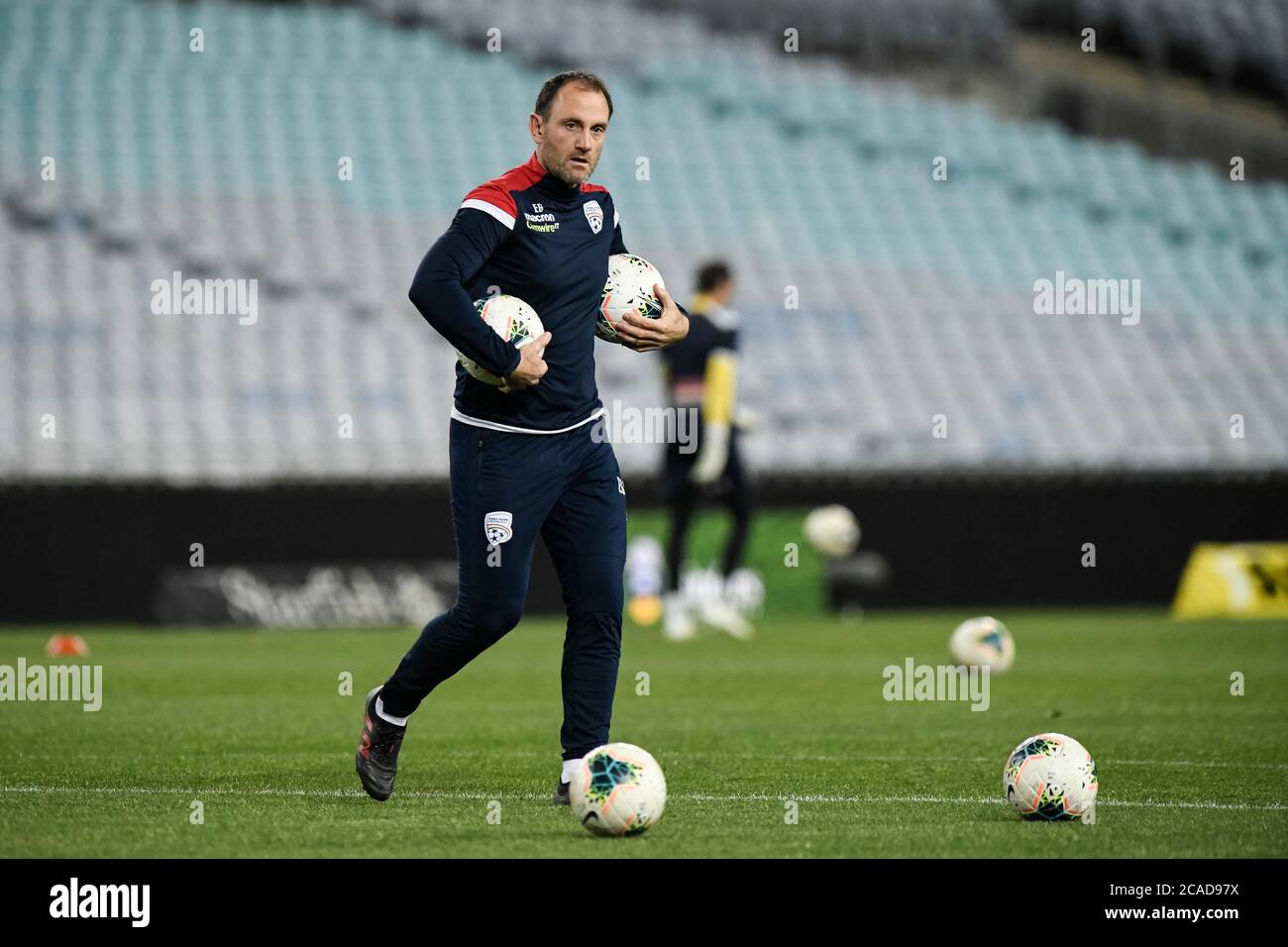 Sydney, New South Wales, Australia. 06th Aug, 2020. 6th August 2020; ANZ Stadium, Sydney, New South Wales, Australia; A League Football, Adelaide United versus Sydney FC; Adelaide goalkeeping coach Eugene Galekovic during the pre match training Credit: Action Plus Sports Images/Alamy Live News Stock Photo