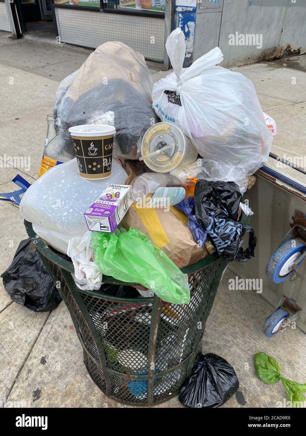 Garbage is piled up more in commercial districts as there is only food pickup at restaurants