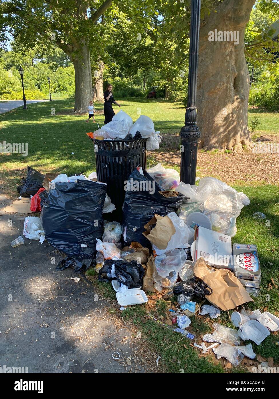 Garbage is piled up more in commercial districts as there is only food pickup at restaurants