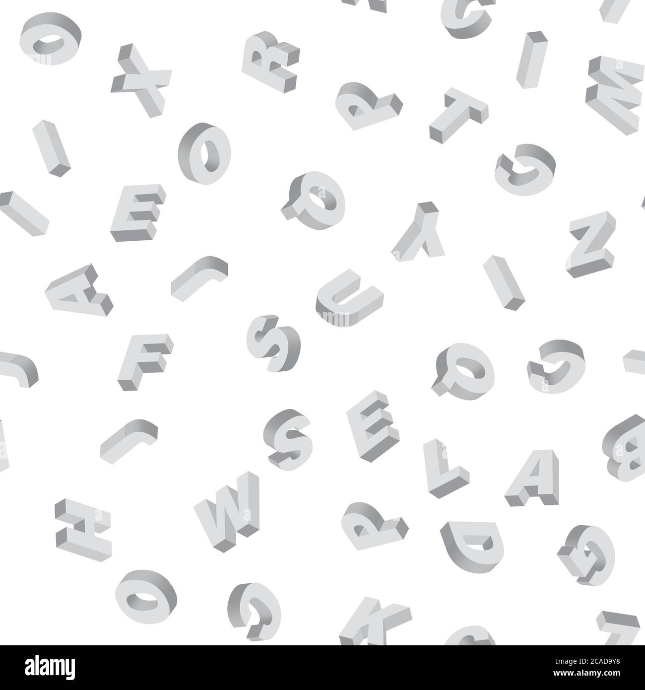 Mosaic of white 3D letters. Vector seamless pattern Stock Vector Image ...
