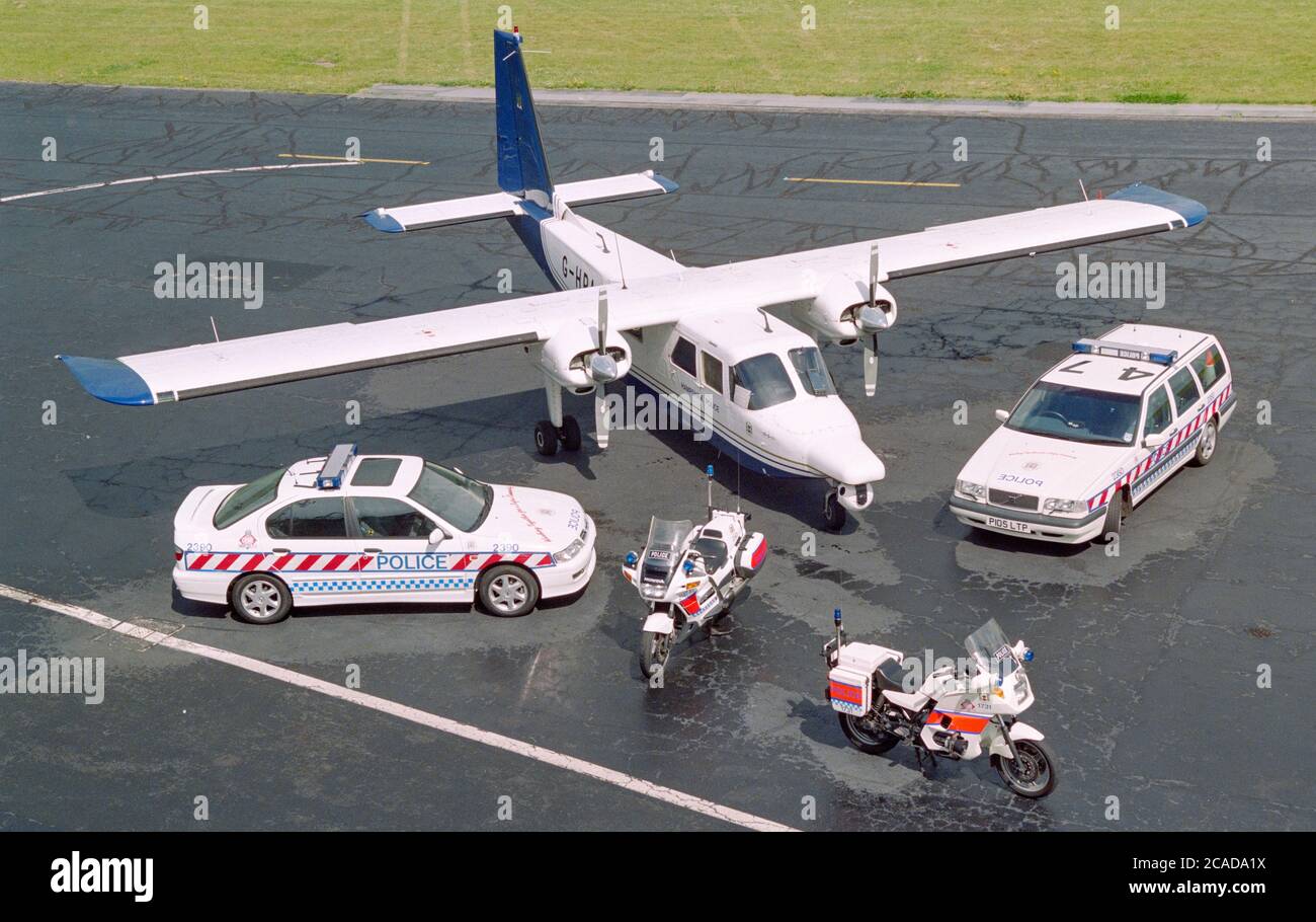 Vehicles of Hampshire Constabulary including air support aircraft, Hampshire, England, UK Stock Photo