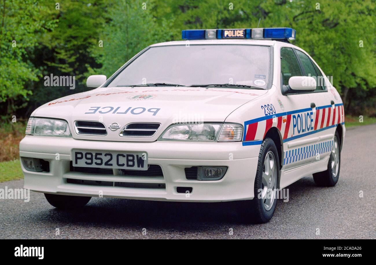 Hampshire Constabulary Police Car - 1996 Nissan Primera Stock Photo