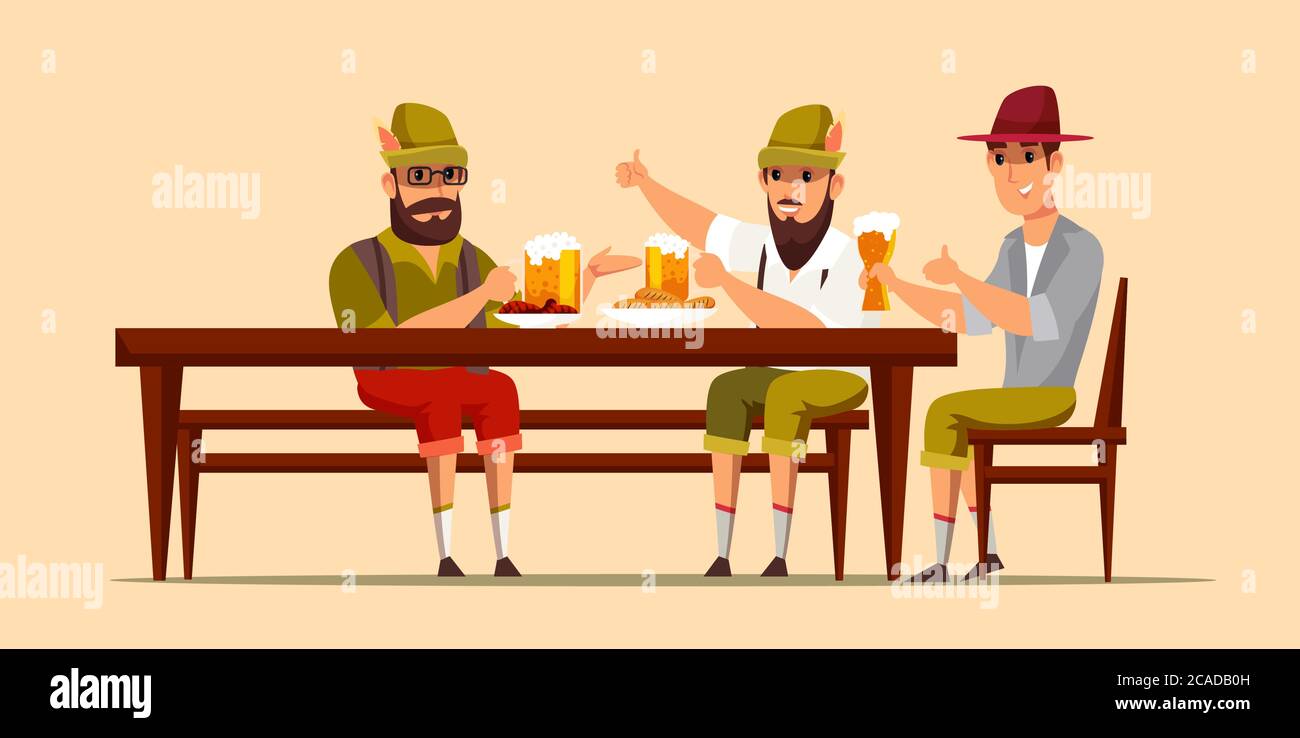 Octoberfest celebration flat vector illustration Stock Vector