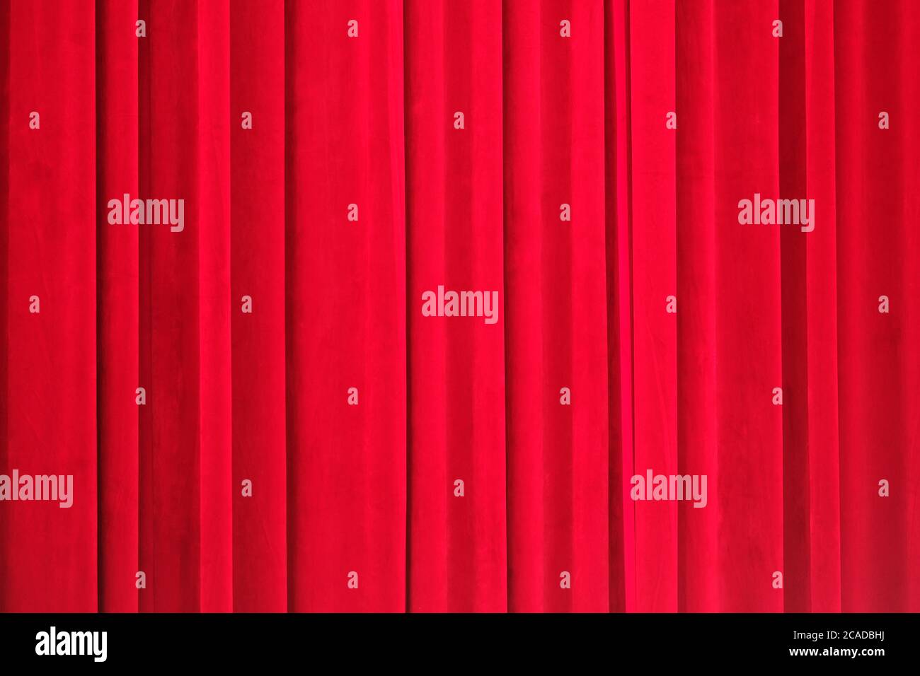 deep red closed curtain Stock Photo