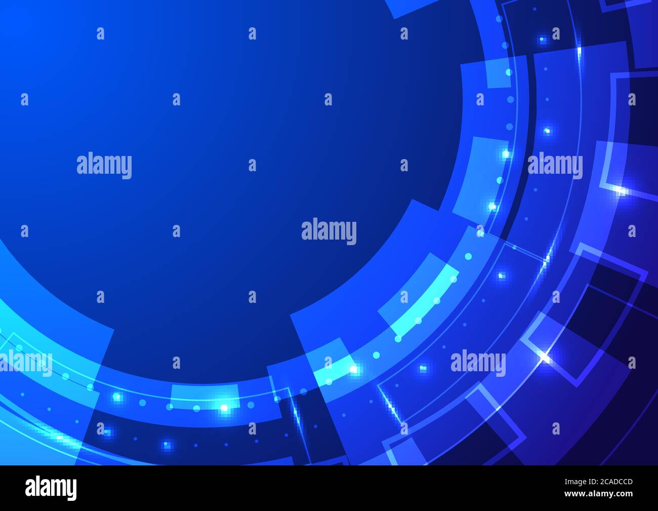Abstract technology concept blue wheel geometric background with neon ...