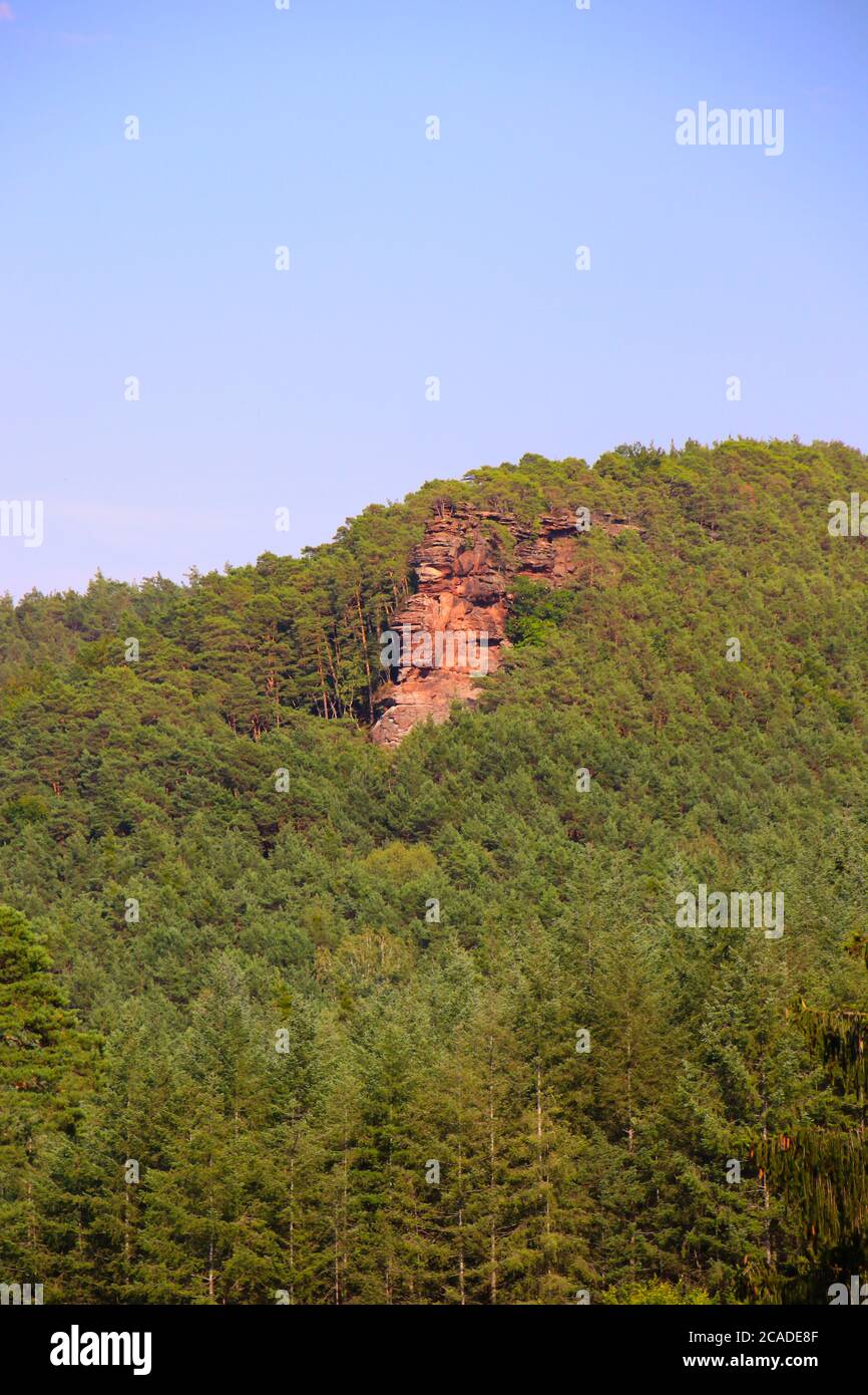 large rock in the Palatinate Forest Stock Photo