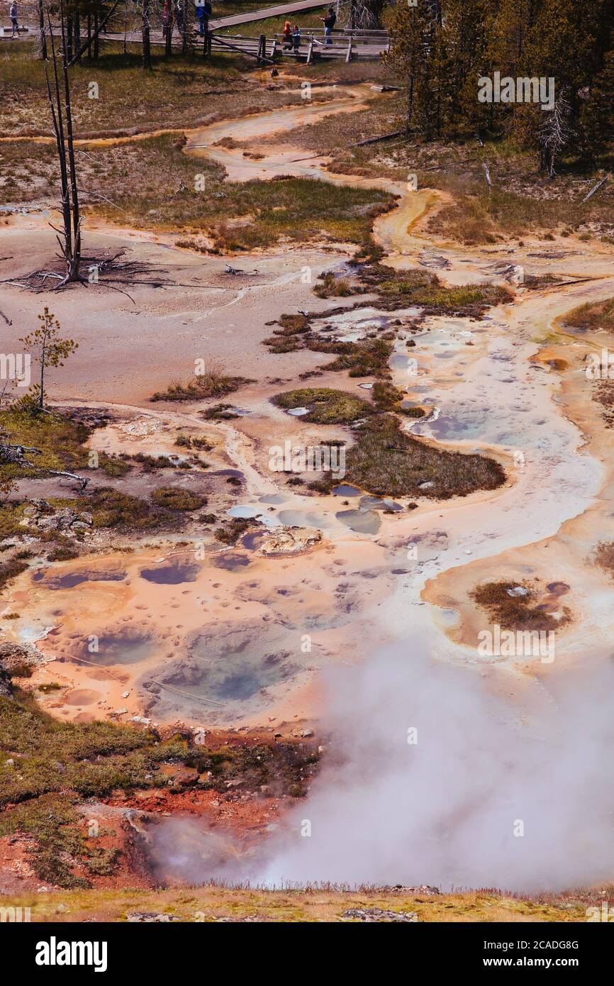 Artists Paintpots in Yellowstone National Park Stock Photo