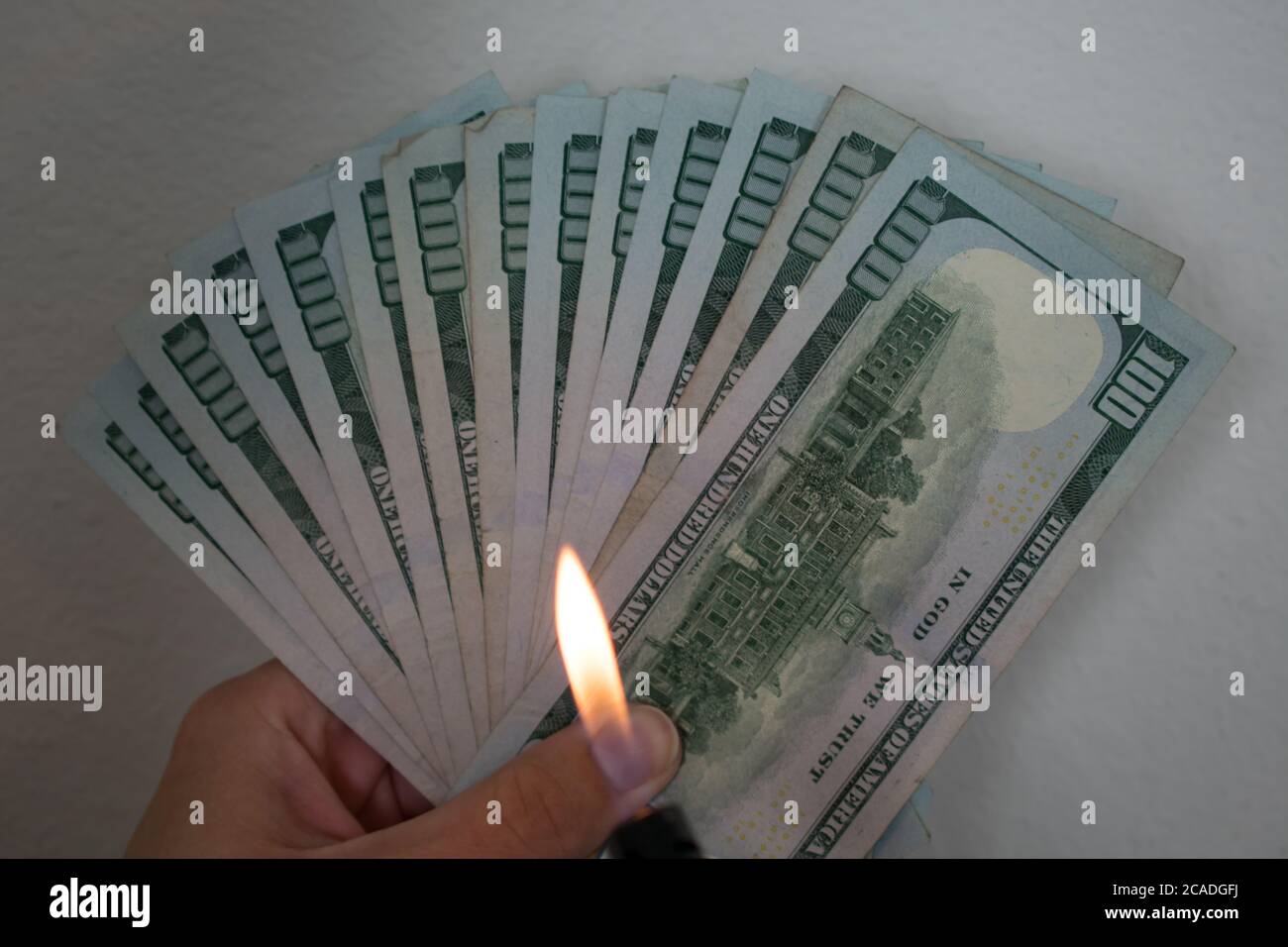 Burning 100 dollar bill hires stock photography and images Alamy