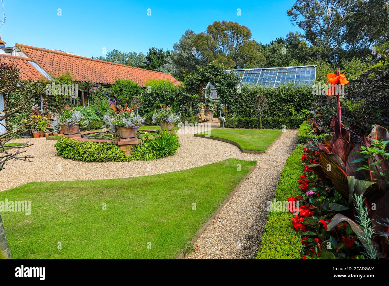 Decorative shrub borders near the main house at East Ruston Old