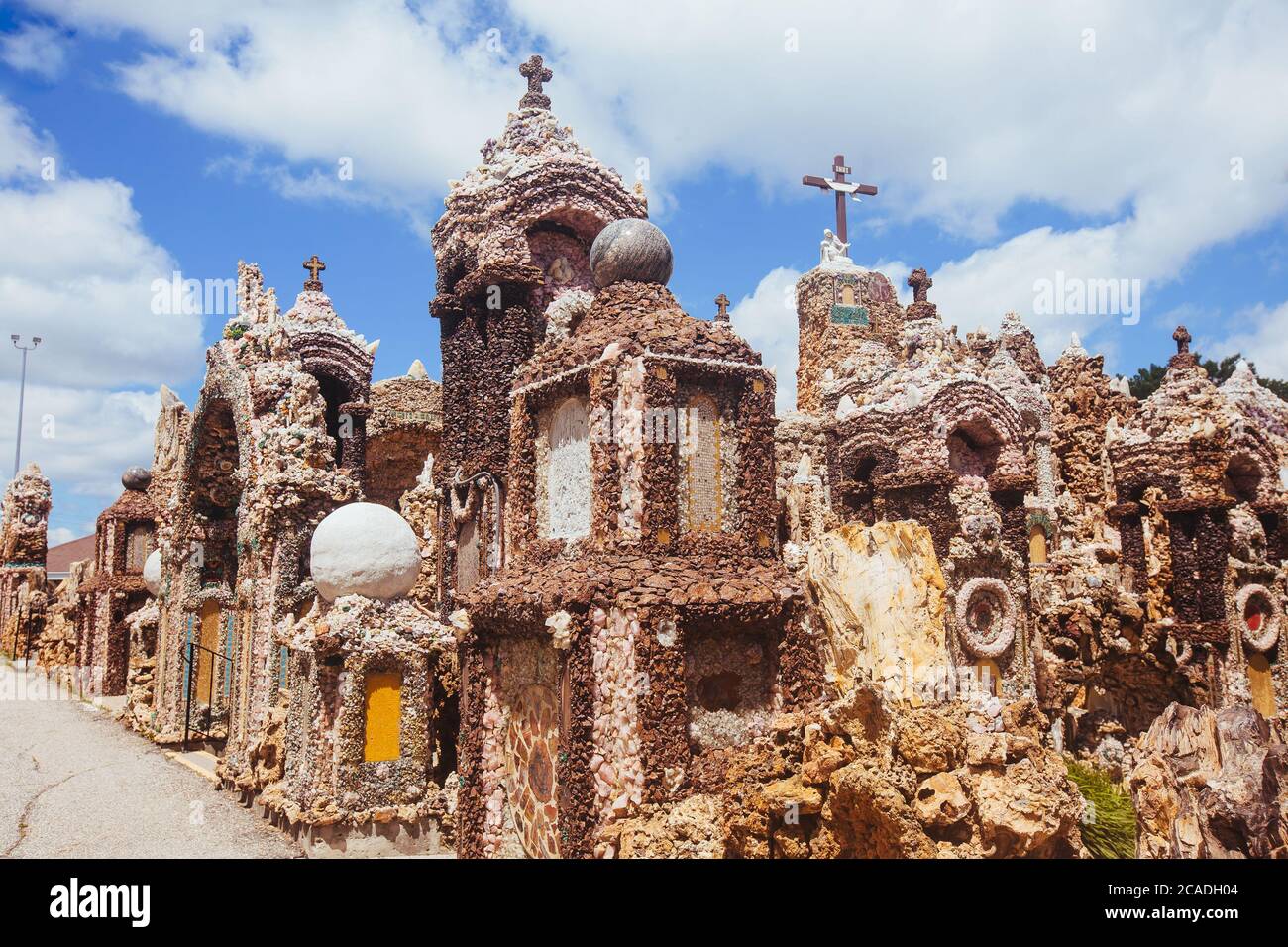 The Arcades at Grotto of the Redemption in West Bend, Iowa Stock Photo