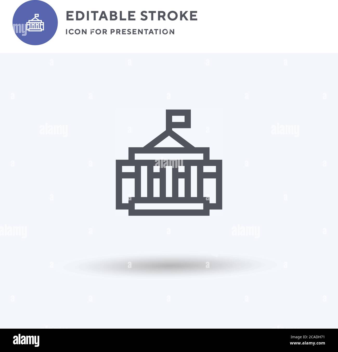 White House icon vector, filled flat sign, solid pictogram isolated on ...