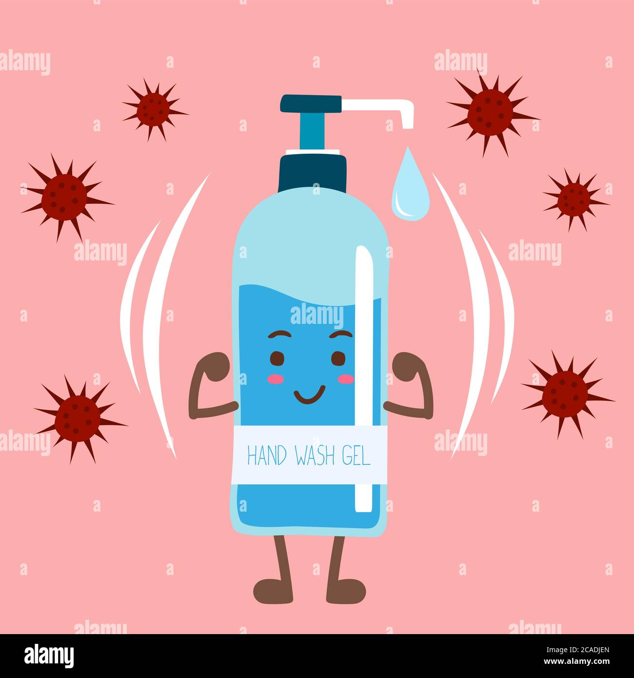 Hand wash gel vector. Hand wash gel character design. Hand wash gel and