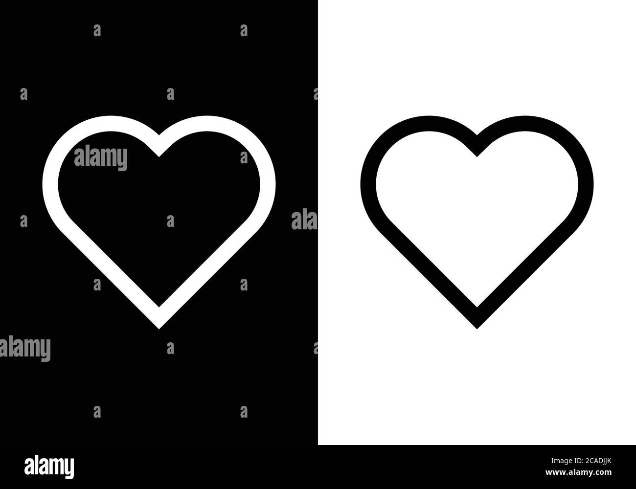 Heart icon Vector illustration. Heart icon in flat style on black and ...