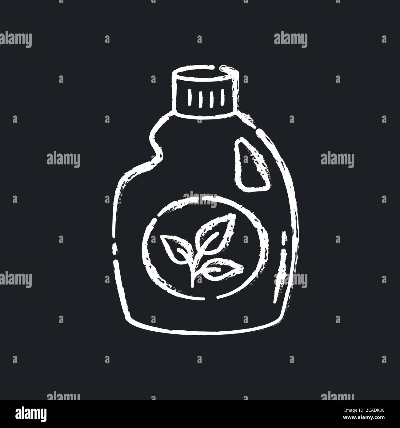 Eco cleaning product chalk white icon on black background. Janitorial