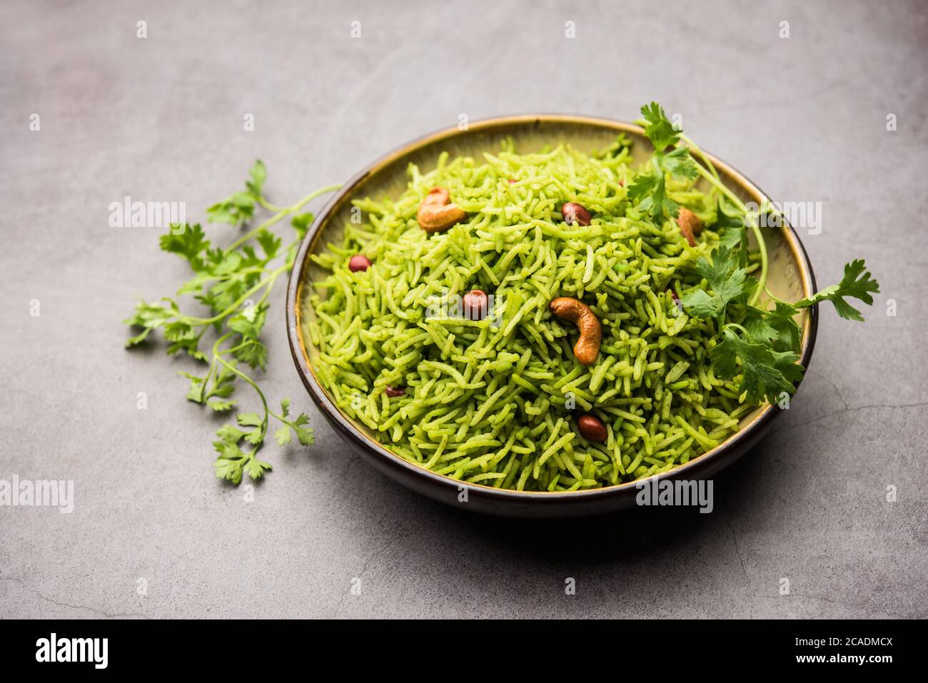Coriander, Cilantro rice also called Dhaniya Chawal or pulao or