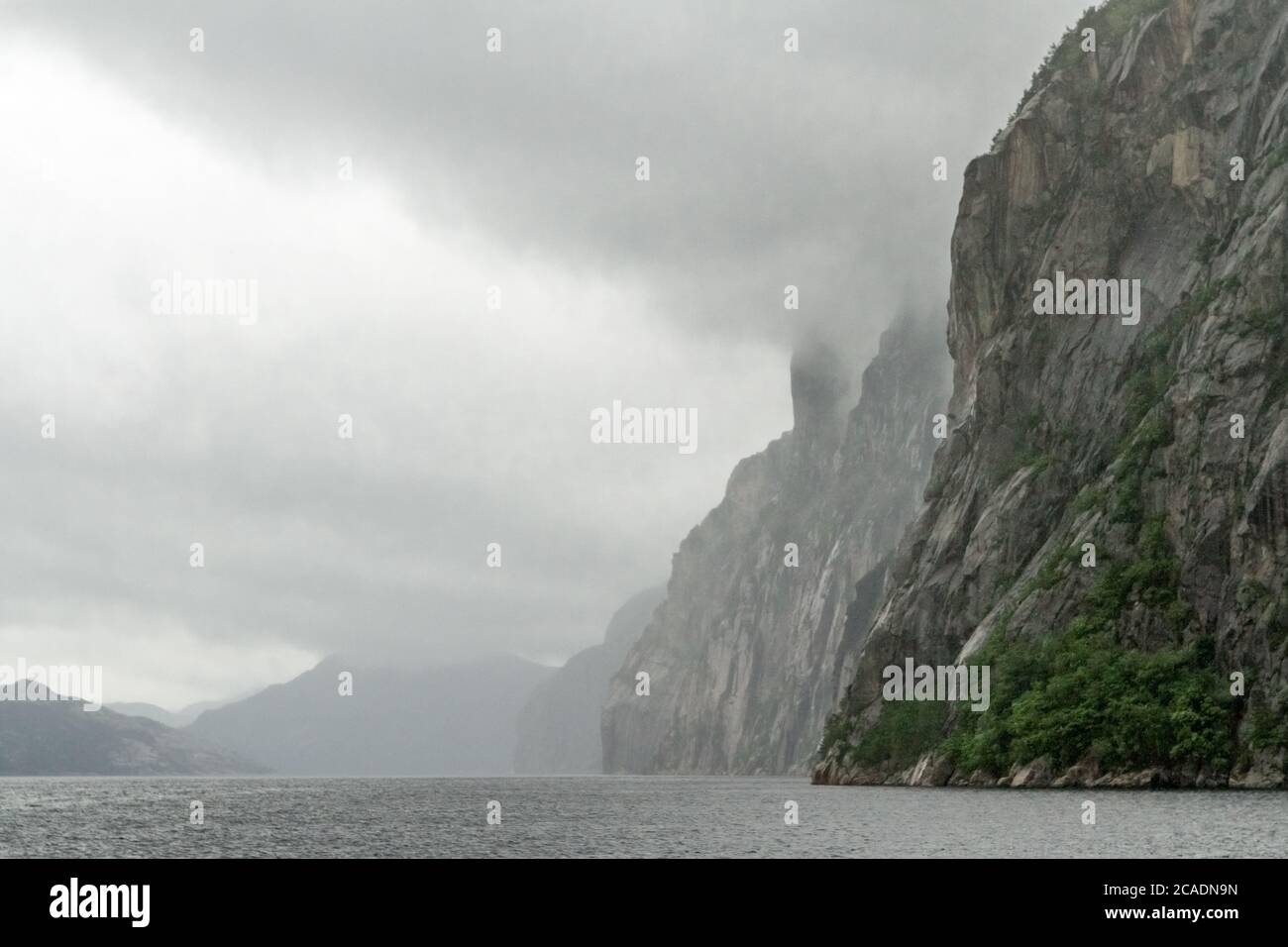 Astound - Weather, rock, and water combine to impress. Lysefjord, Forsand, Norway Stock Photo