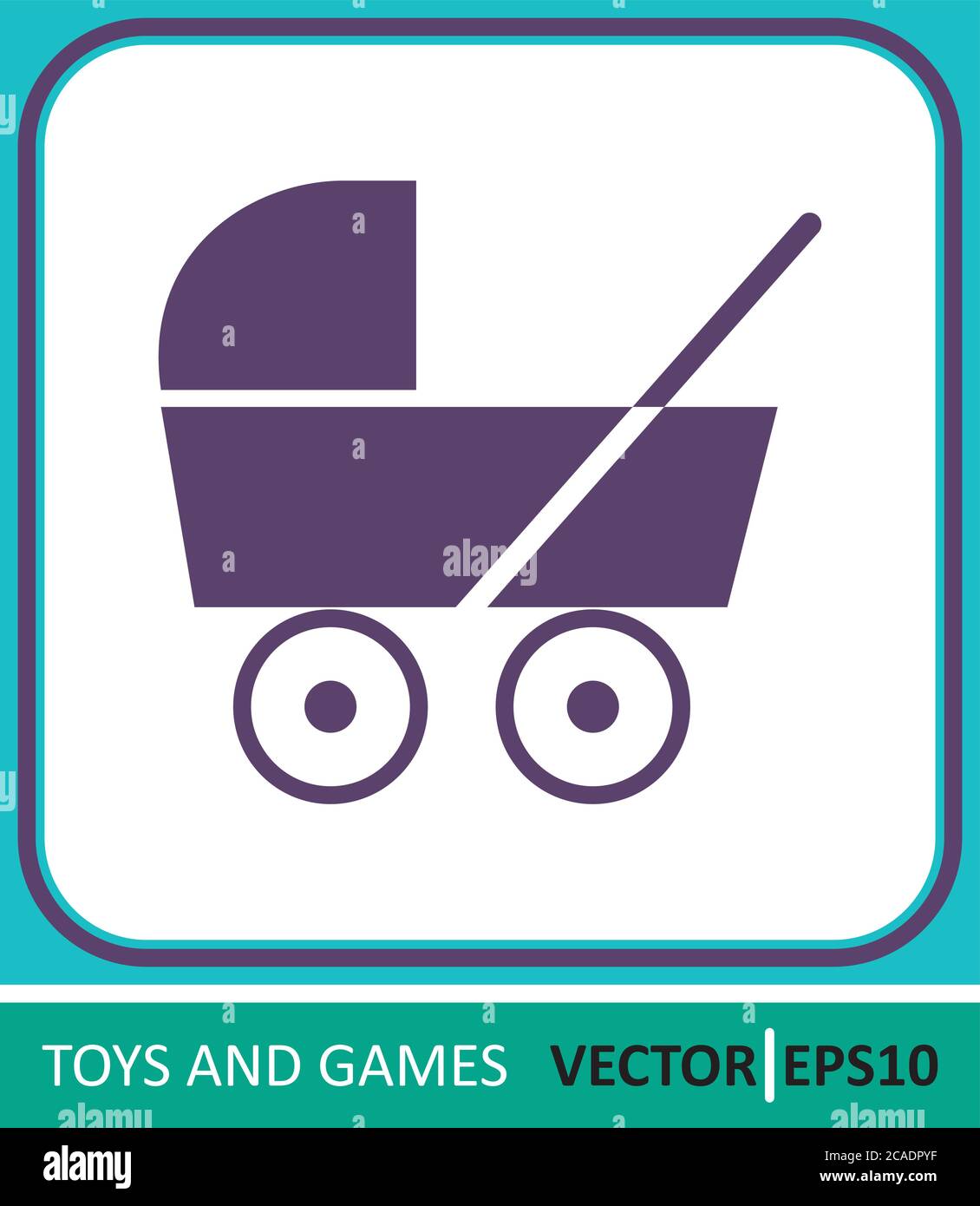 Toy stroller. Vector Icon. Simple vector illustration for graphic and web design. Stock Vector