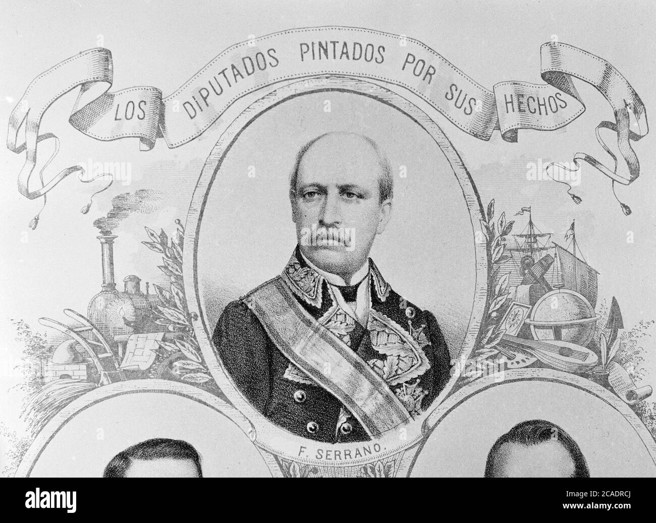 FRANCISCO SERRANO DOMINGUEZ (1810/1885) - MILITAR Y POLITICO ESPAÑOL REGENTE Y PRESIDENTE DEL GOBIERNO. SERRANO DOMINGUEZ FRANCISCO. DUQUE DE LA TORRE. Stock Photo
