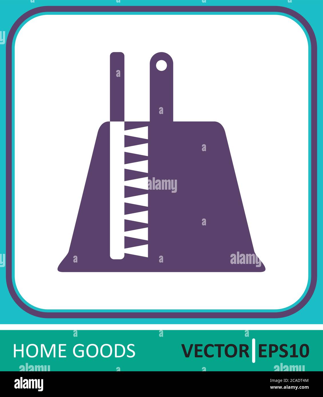 Brush and dustpan, dustpan and broom. Vector Icon. Simple vector illustration for graphic and web design Stock Vector