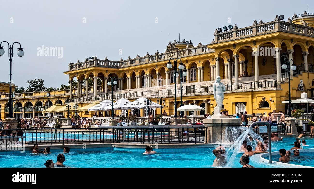 Szechenyi Spa Baths, Budapest. The palacelike edifice contains a huge