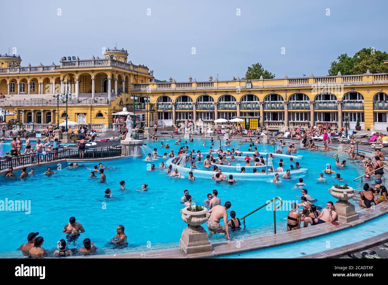 Szechenyi Spa Baths, Budapest. The palacelike edifice contains a huge
