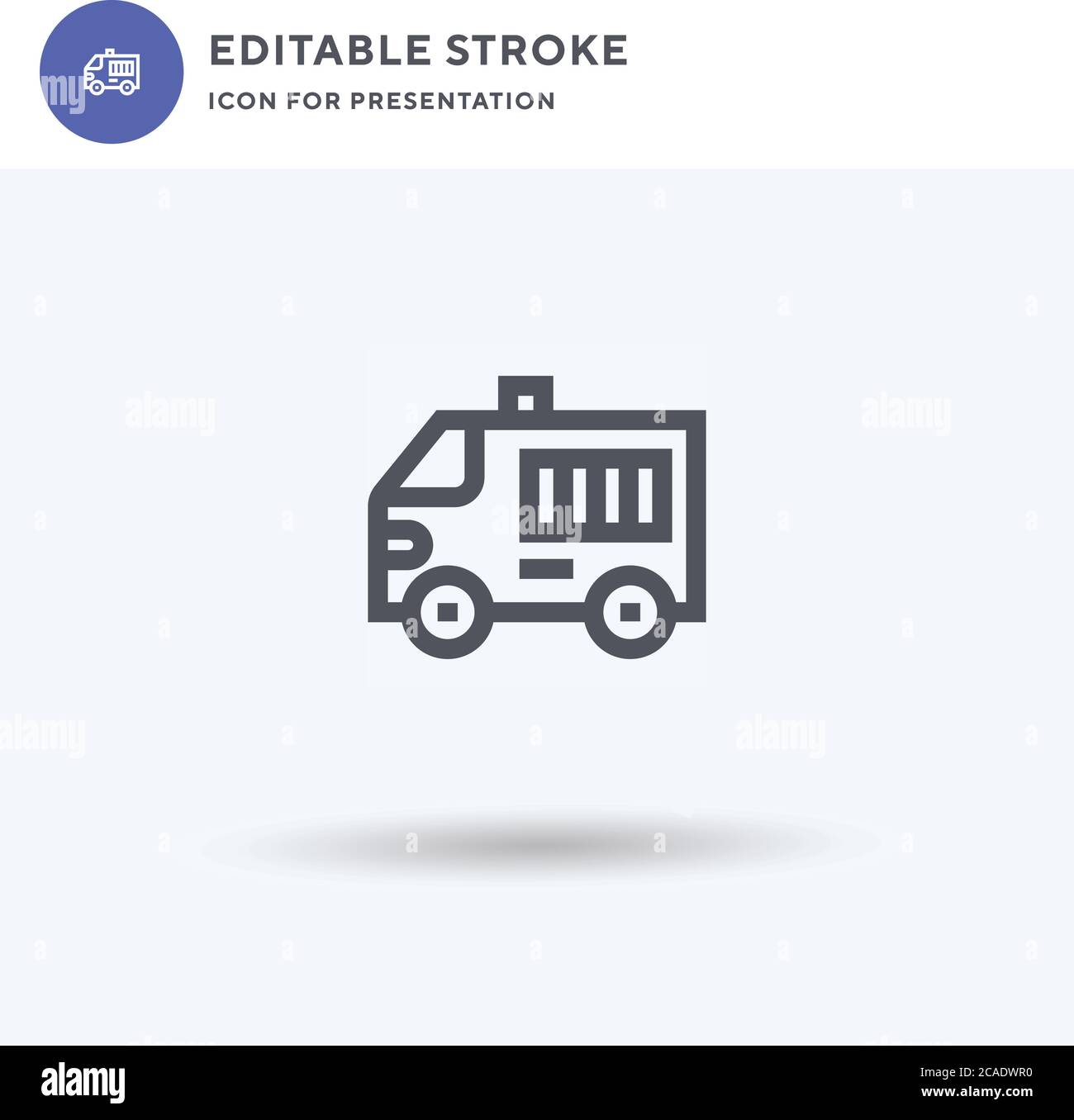 Police Van icon vector, filled flat sign, solid pictogram isolated on ...