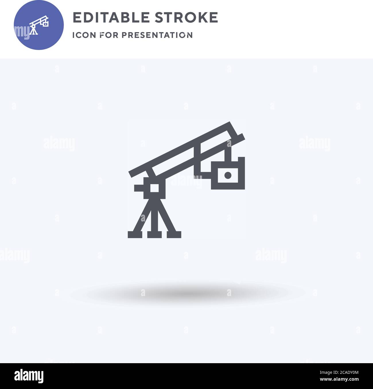 Camera Crane icon vector, filled flat sign, solid pictogram isolated on