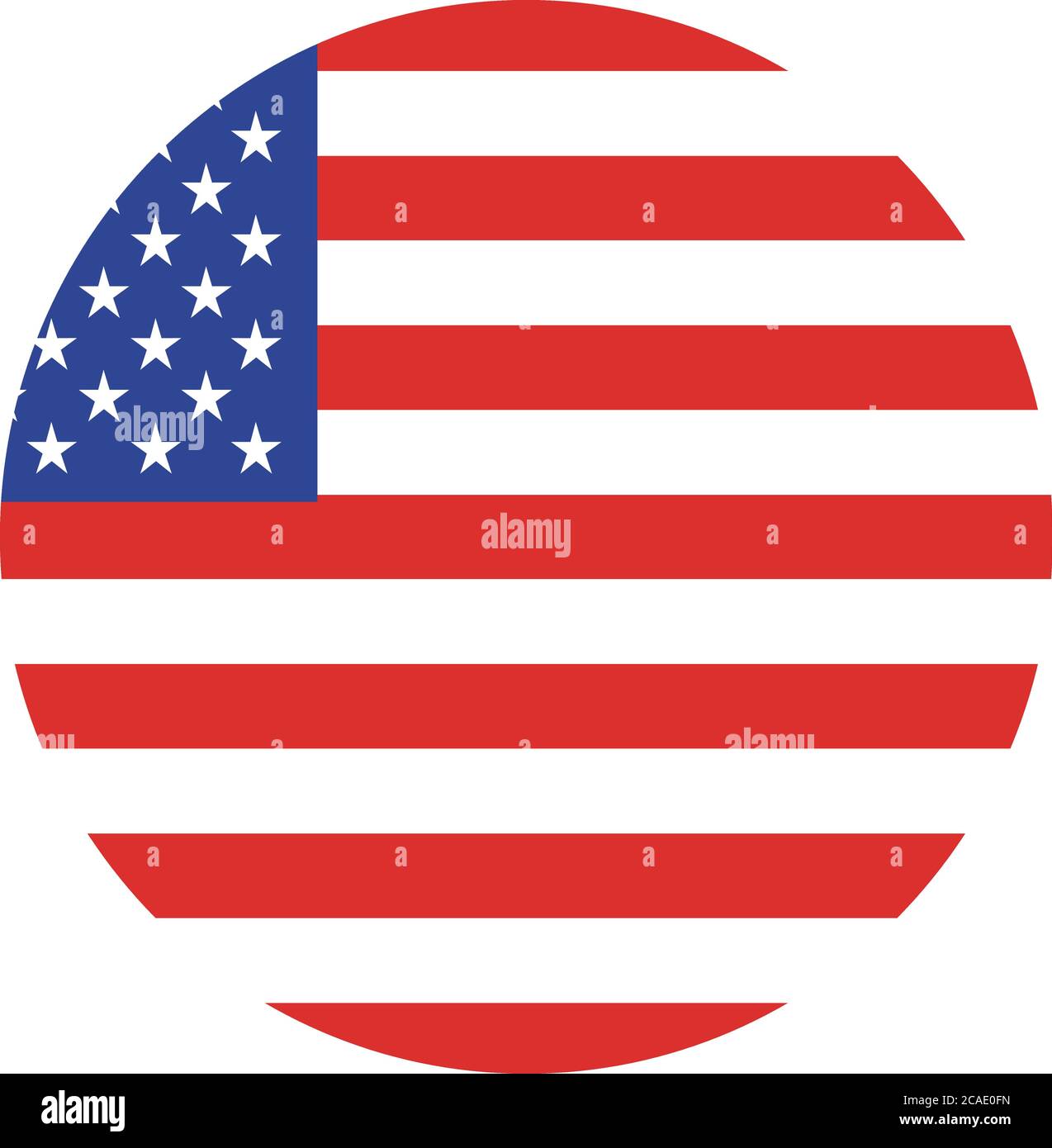 Vector - United States Flag Glossy Button Stock Vector