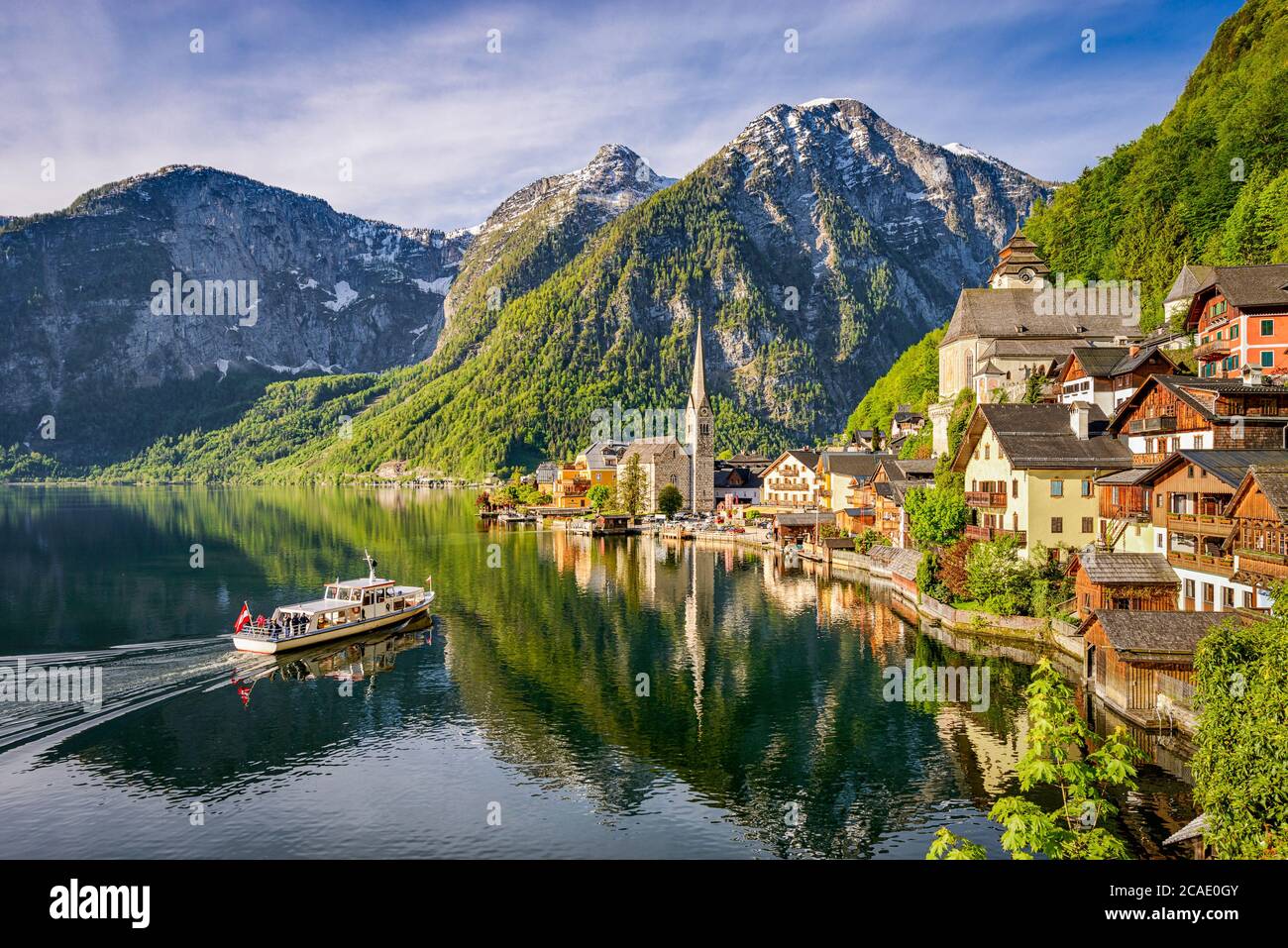 Famous mountain village Hallstatt in Austria Stock Photo