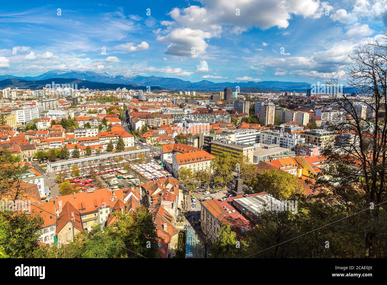 Aerial top view slovenian river hi-res stock photography and images - Alamy
