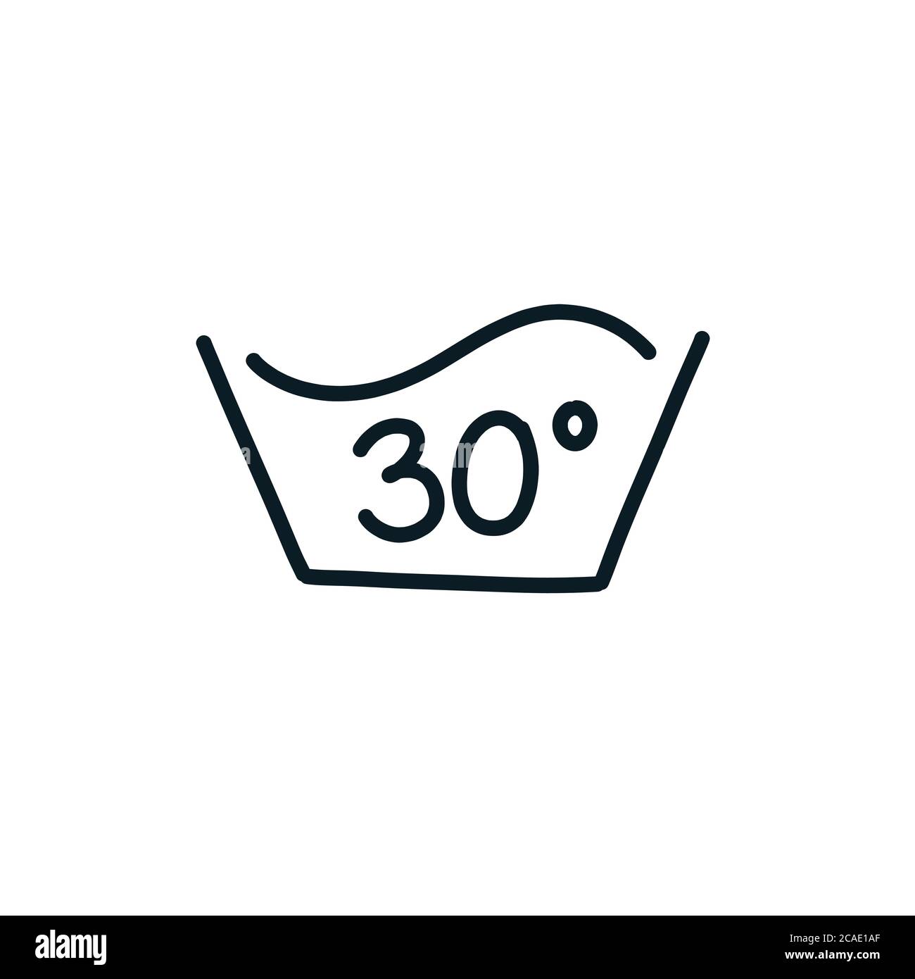 water temperature for laundry doodle icon, vector illustration Stock