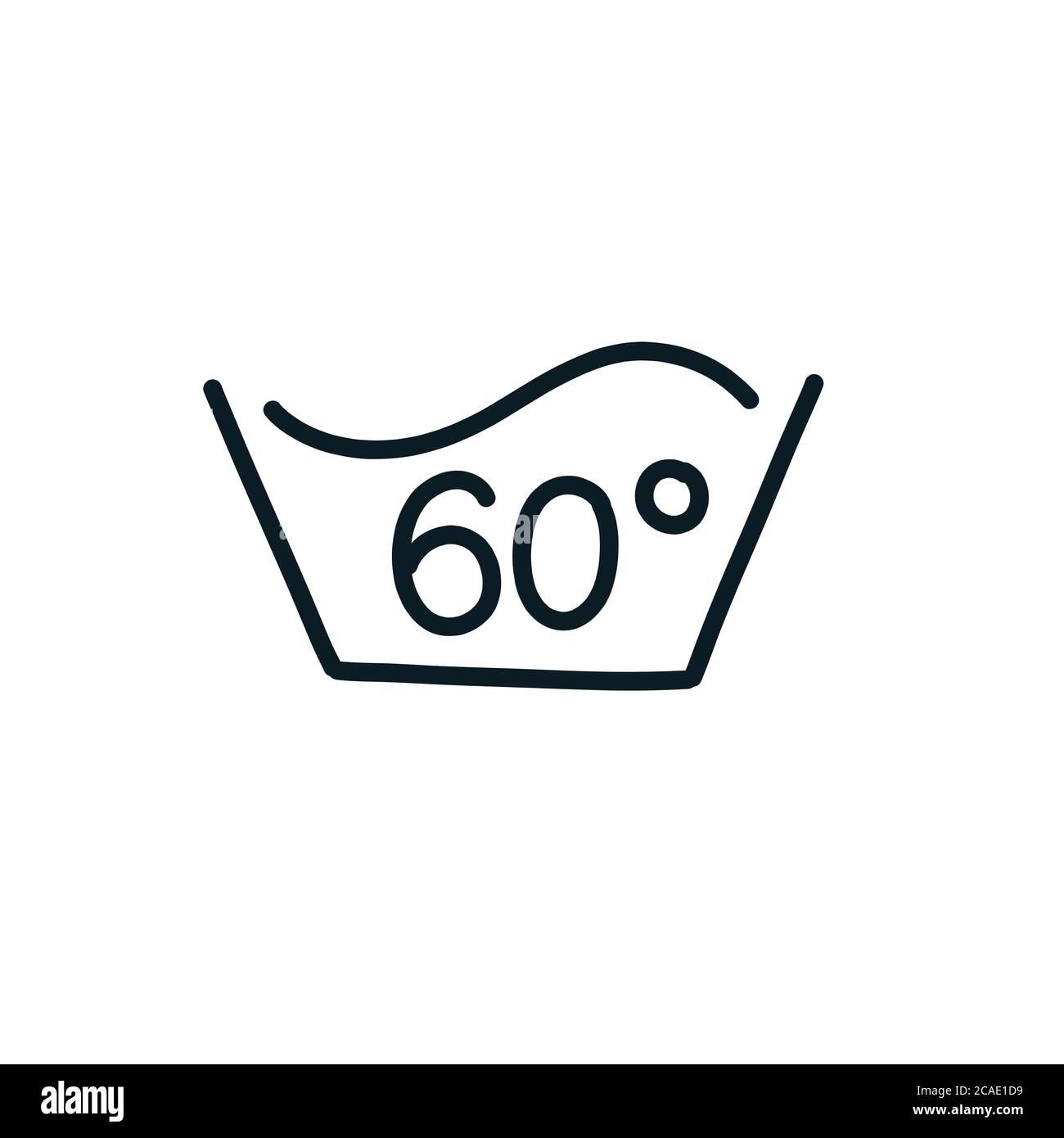 water temperature for laundry doodle icon, vector illustration Stock