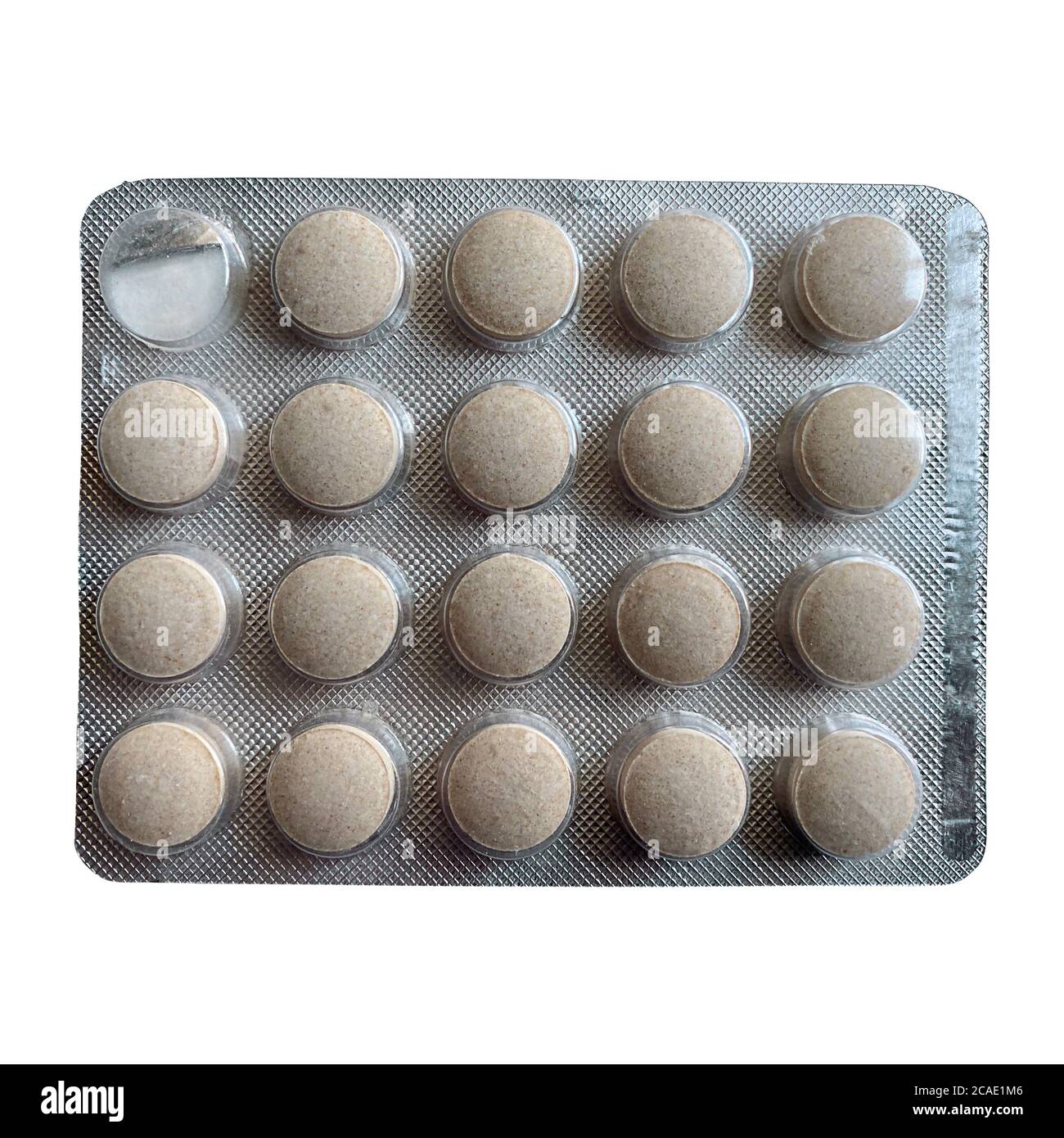pills in blister pack on white isolated background Stock Photo
