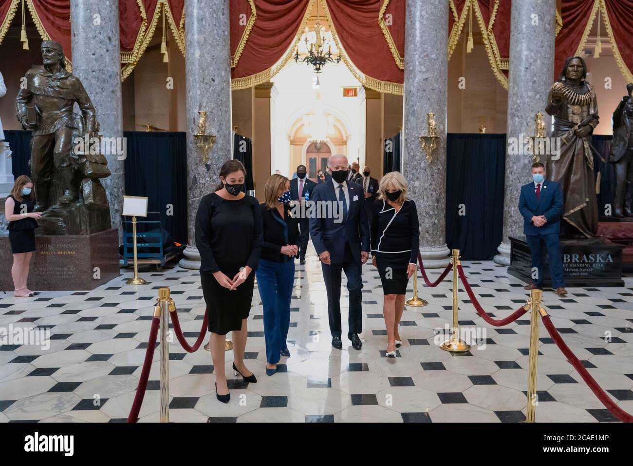 WASHINGTON DC, USA - 27 July 2020 - Joe Biden and Jill Biden par their respects to the late Congressman John Lewis in the US Capitol, Washington, DC, Stock Photo